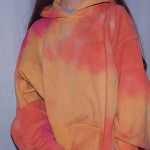 sunset tie dye zine hoodie